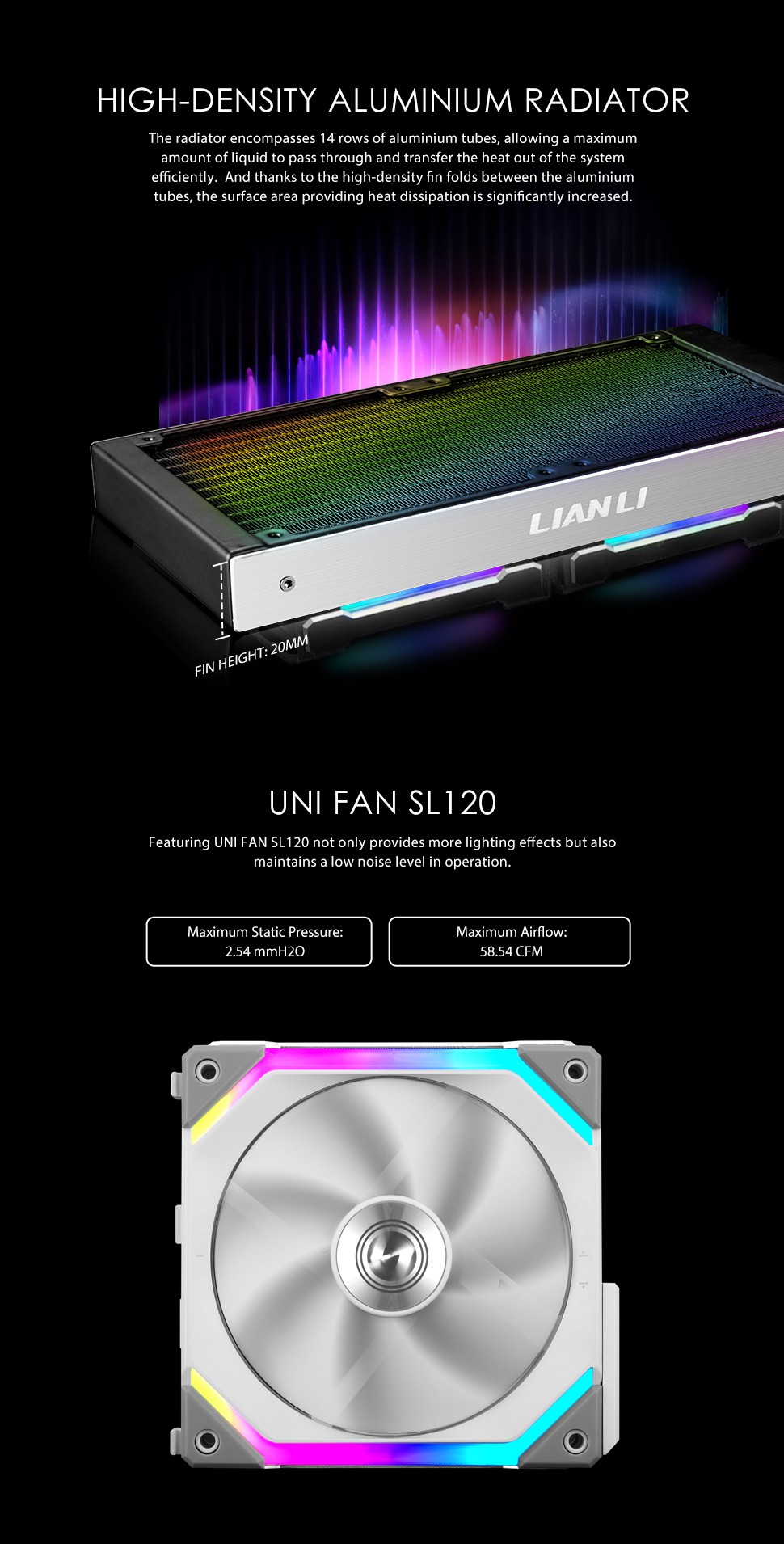 Lian Li Galahad Aio Rgb Uni Fan Sl Edition White Dual Mm